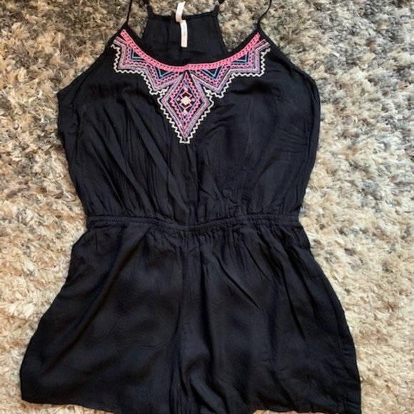 Truth NYC | Pants & Jumpsuits | Truth Nyc Black Aztec Romper | Poshmark